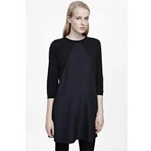COS knit satin panel mini dress